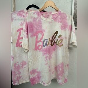 Barbie Pink and Cream Tie-Dye Short Sleeve Tee